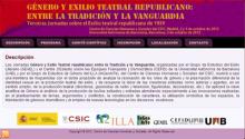Género y Exilio Teatral republicano: entre la Tradición y la Vanguardia. Terceras Jornadas sobre el Exilio Teatral Republicano de 1939
