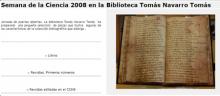 Semana de la Ciencia 2008 en la Biblioteca Tomás Navarro Tomás Semana de la Ciencia 2008 en la Biblioteca Tomás Navarro Tomás
