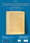 Seminario: "The Jerusalem Manuscript of Rosh's