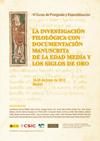 VI Curso de postgrado y especialización: "La investigación filológica
