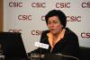 Margarita Delgado en la rueda de prensa